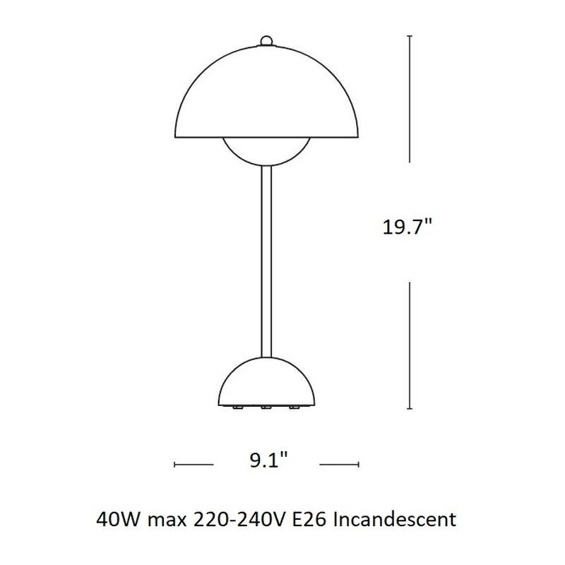 Flowerpot VP3 Table Lamp  Signal Green / None Flowerpot VP3 Table Lamp OPEN BOX