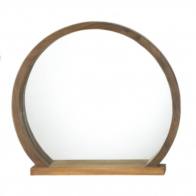 Wooden Mirror With Shelf - Novus Decor Wall Decor