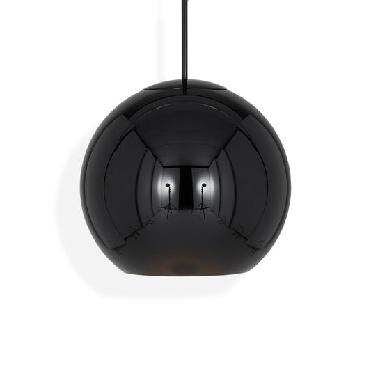 Black / Large: 17.7 in diameter Copper Round Pendant Light - OPEN BOX