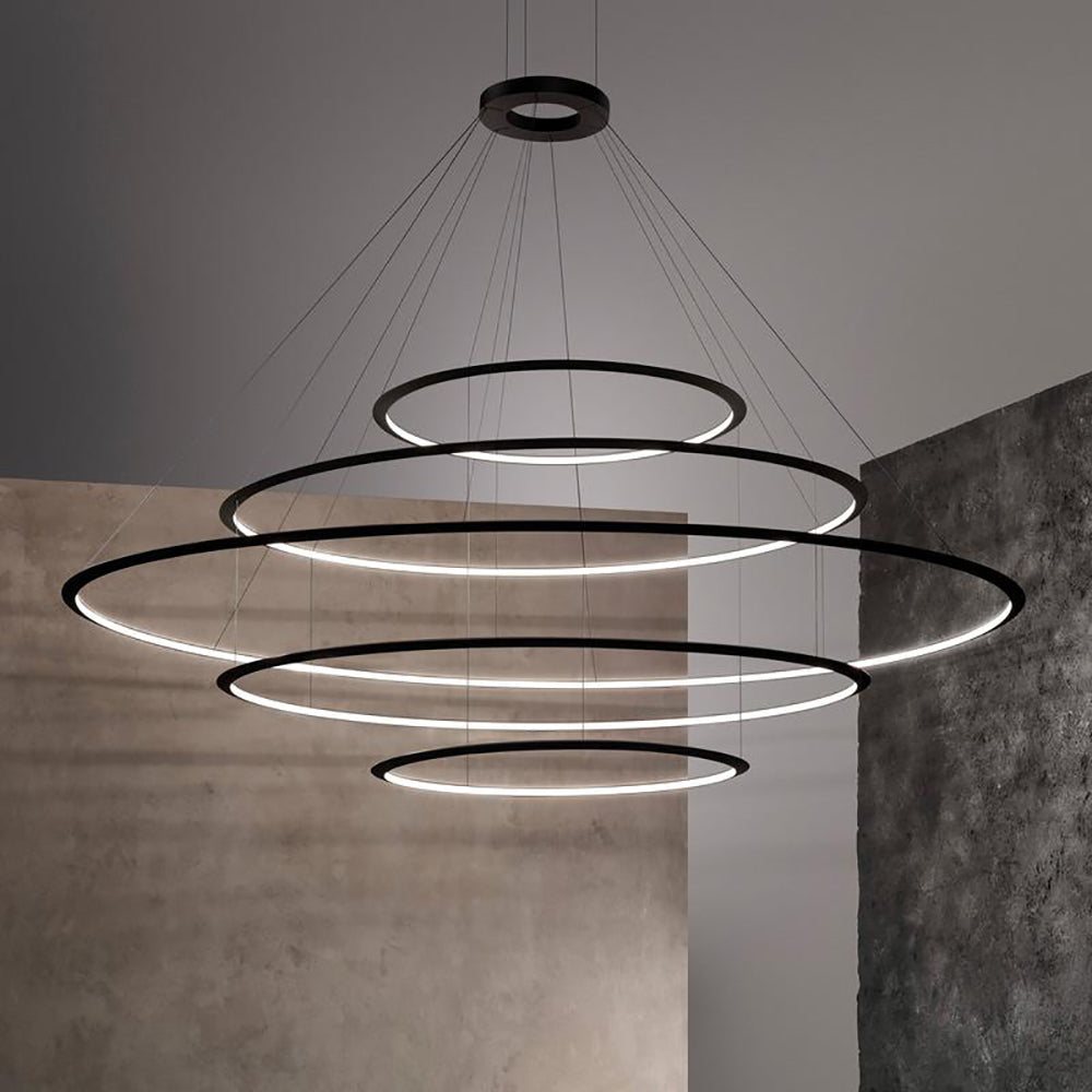 Circular Five Ring Pendant Light