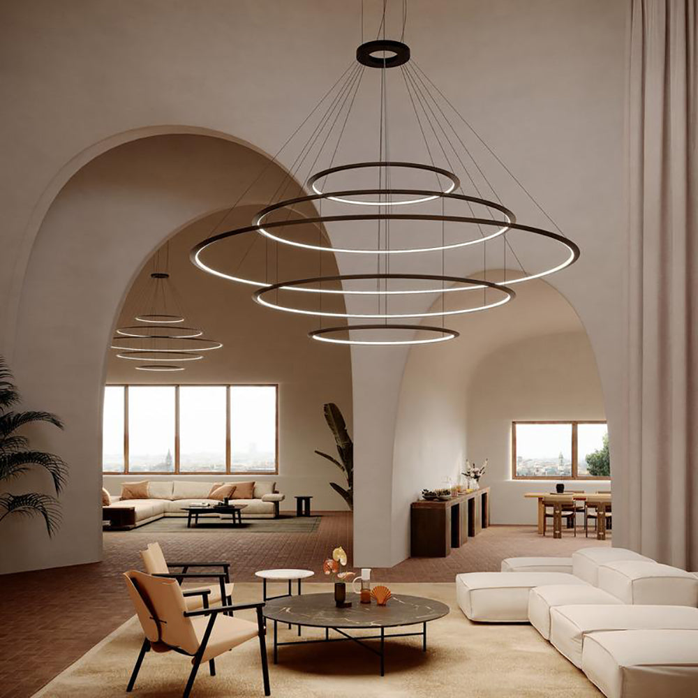 Circular Five Ring Pendant Light