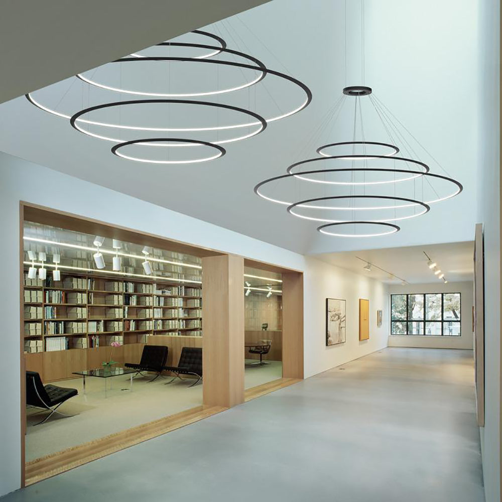 Circular Five Ring Pendant Light