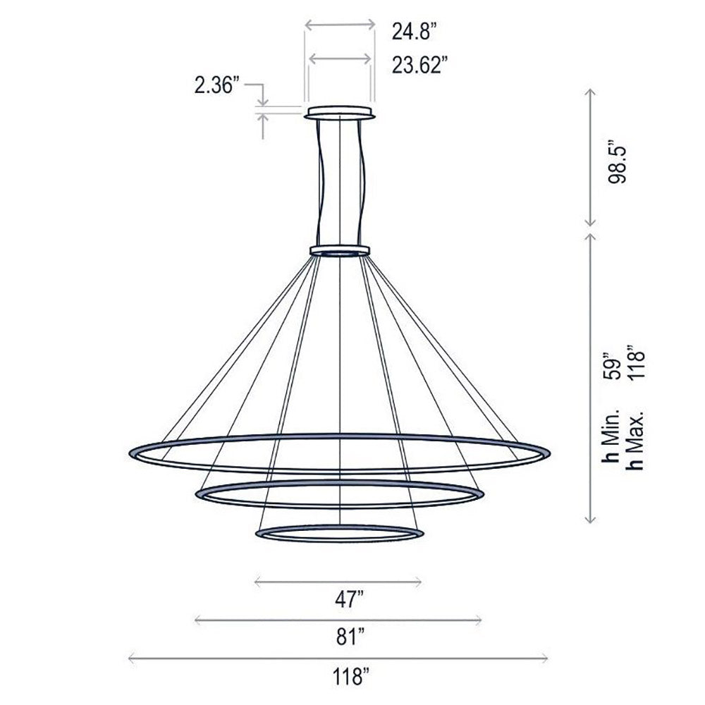 Circular Three Ring Pendant Light