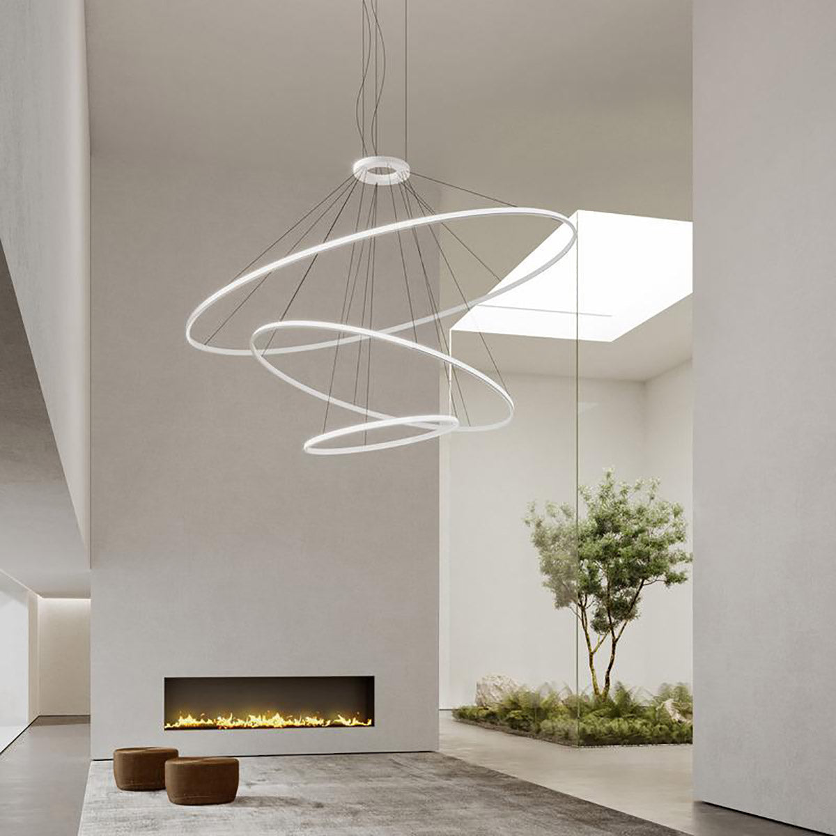 Circular Three Ring Pendant Light