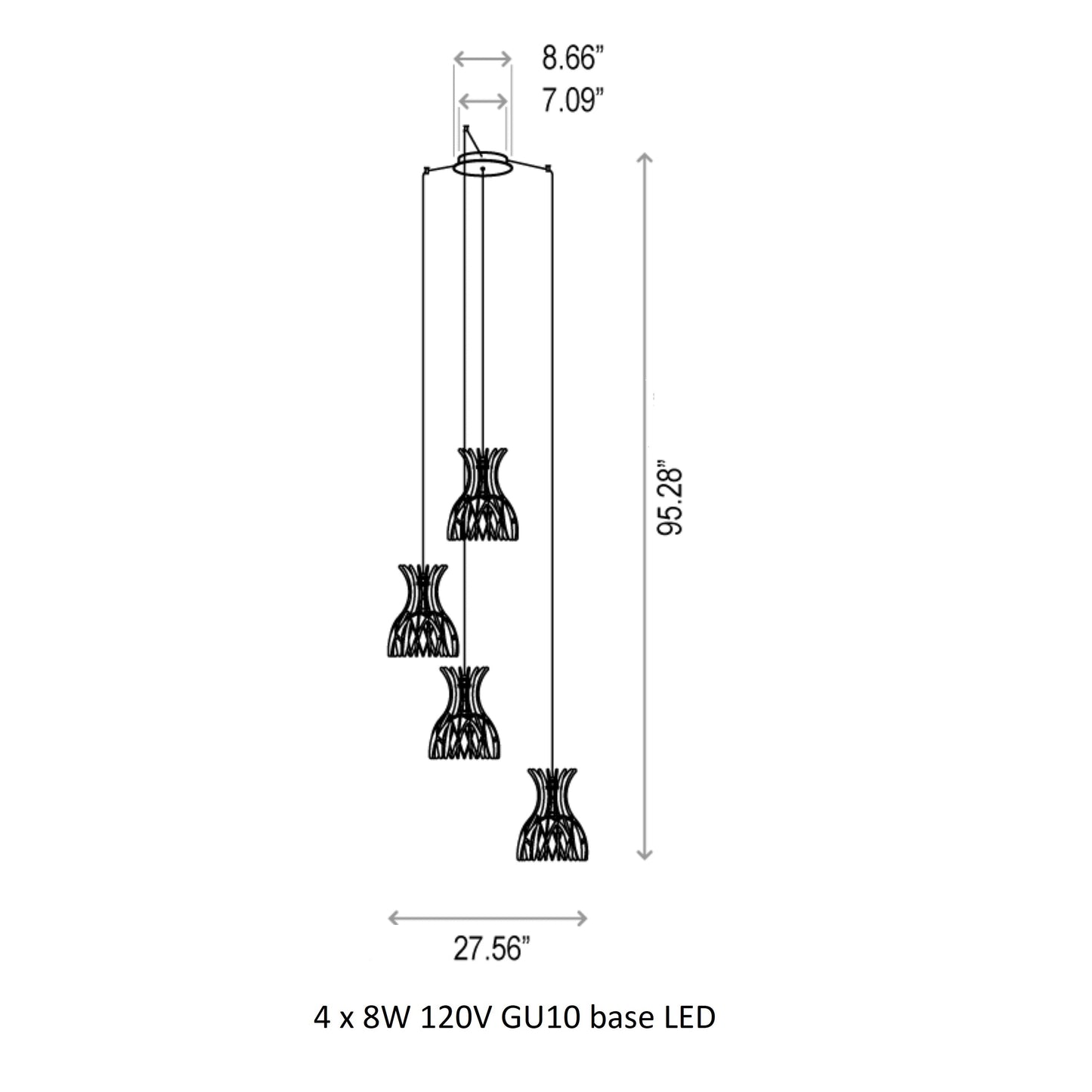 Domita Multiple Canopy Pendant Light