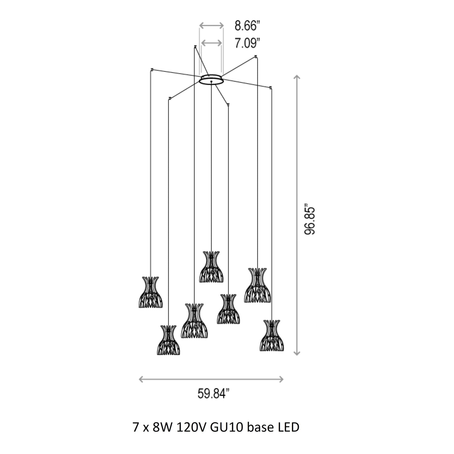 Domita Multiple Canopy Pendant Light