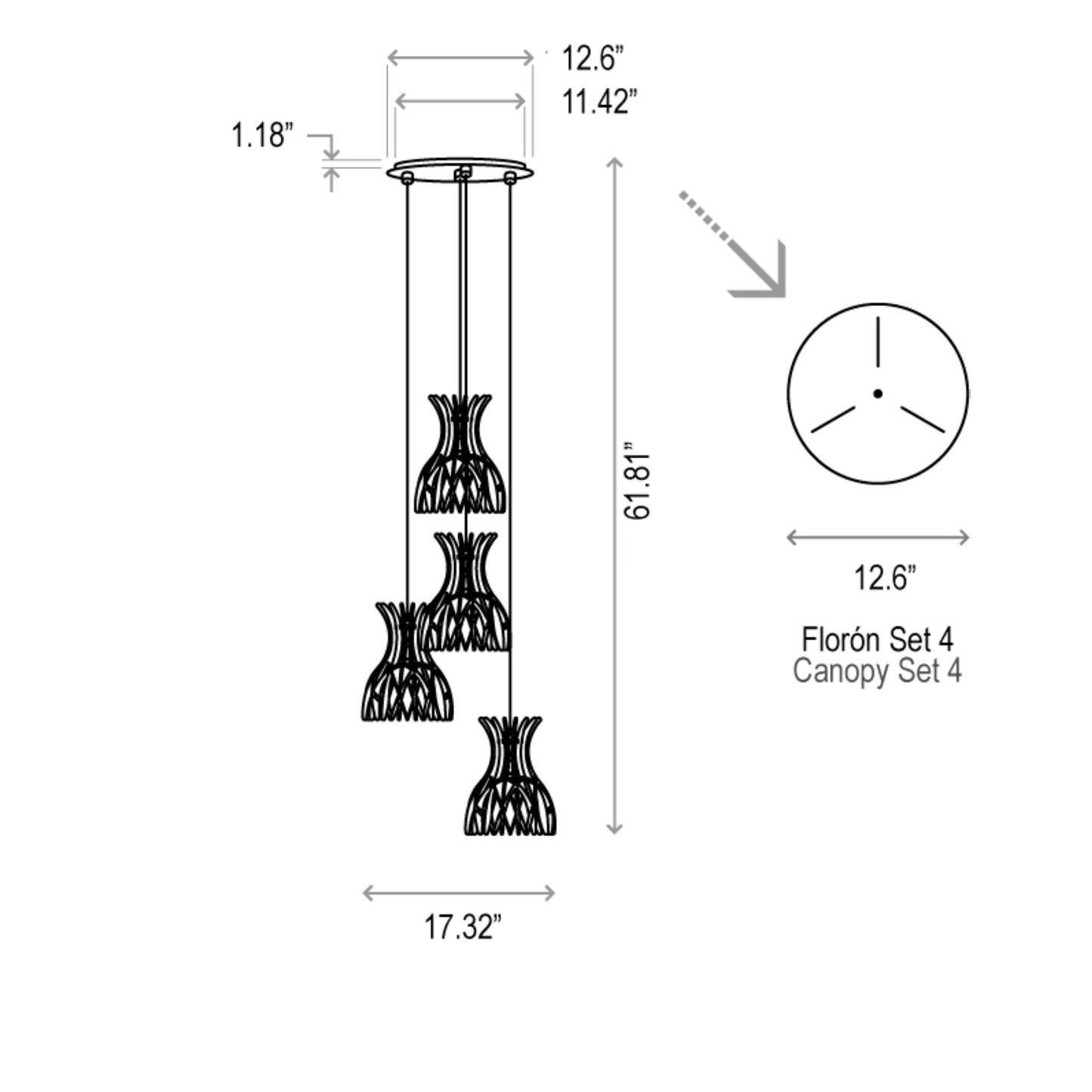 Domita Standard Canopy Pendant Light