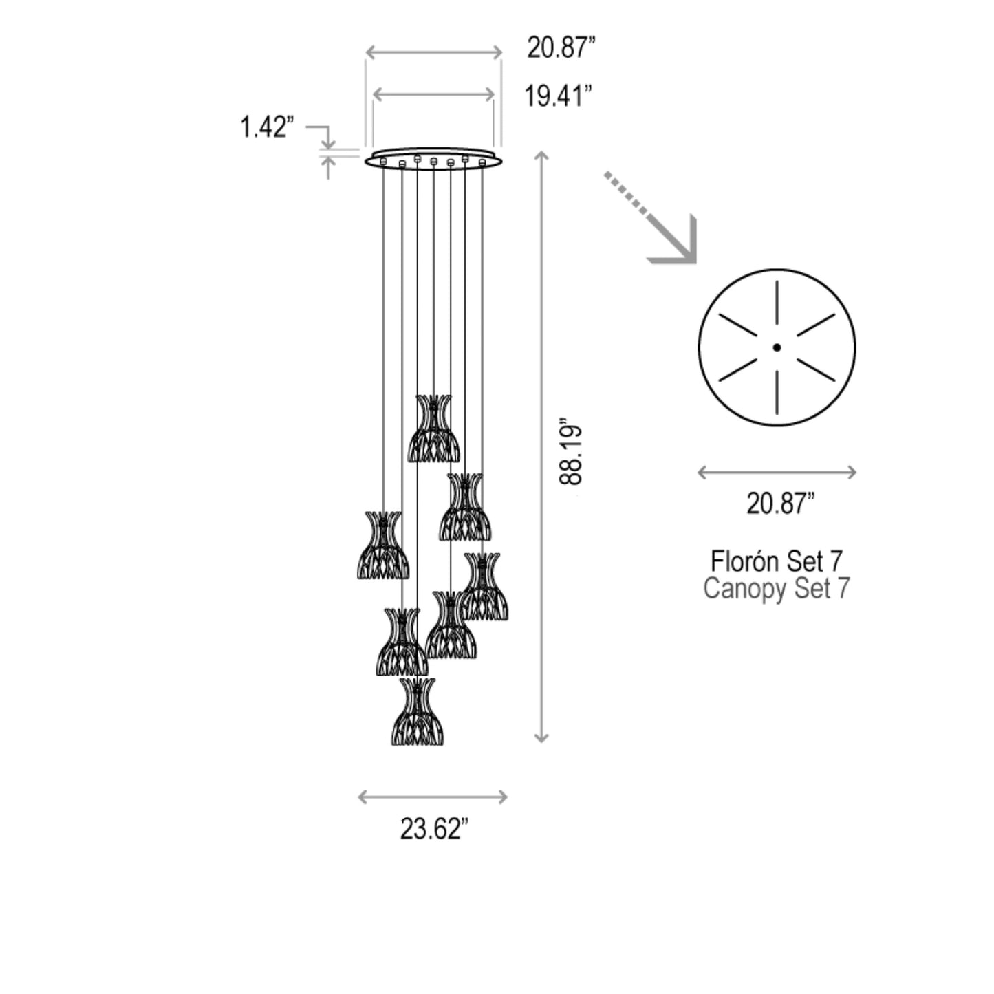 Domita Standard Canopy Pendant Light