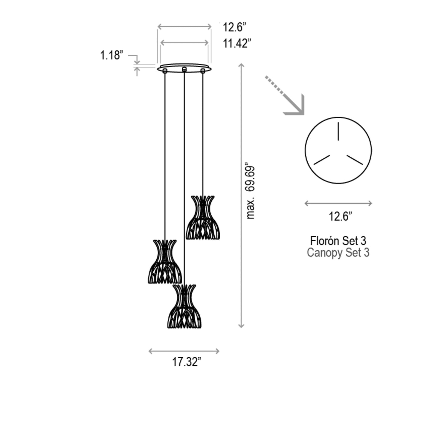 Domita Standard Canopy Pendant Light