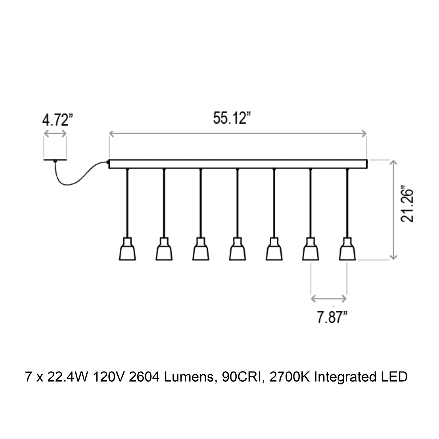 Drip Linear LED Semi Flush Mount