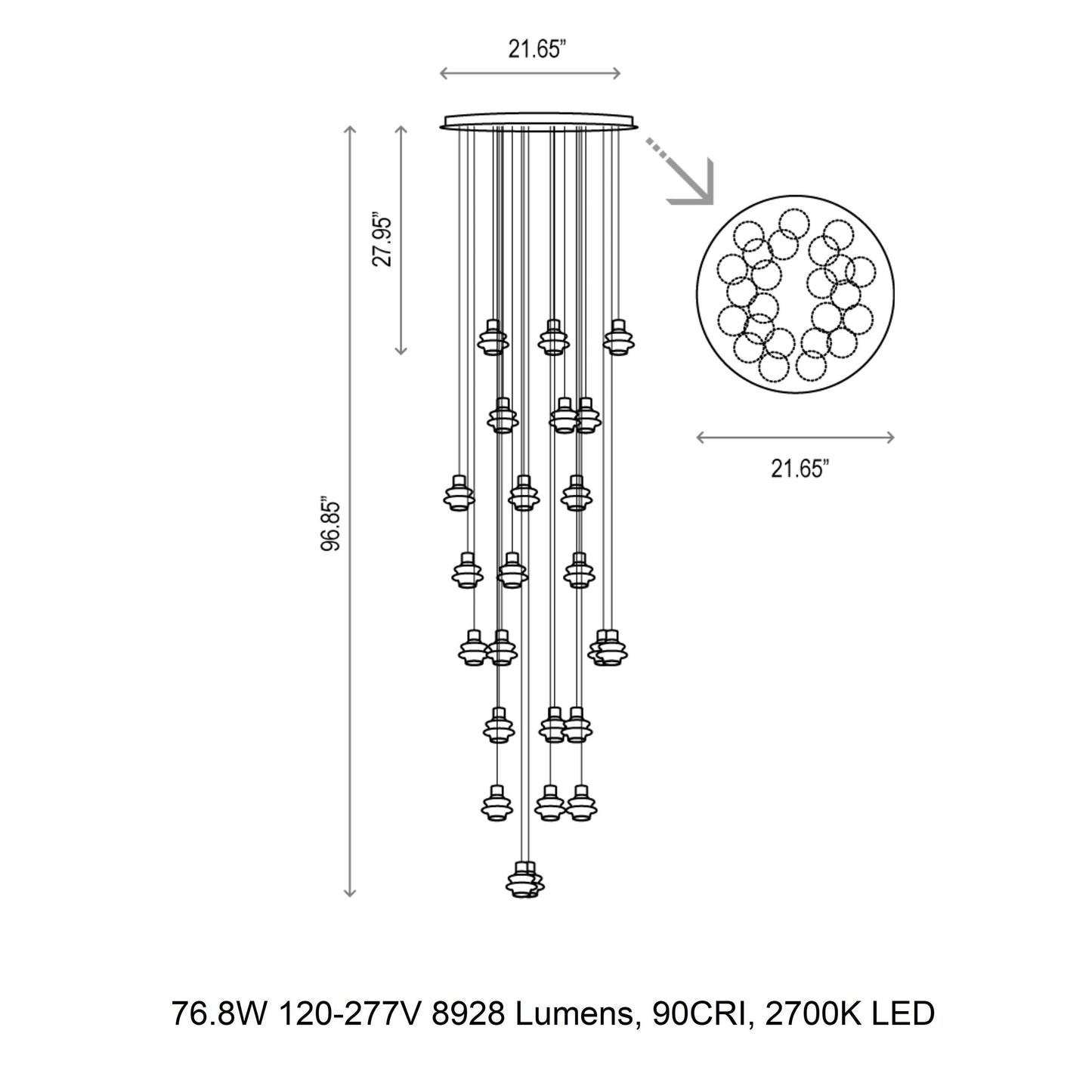 Drop Multi Light Pendant Light