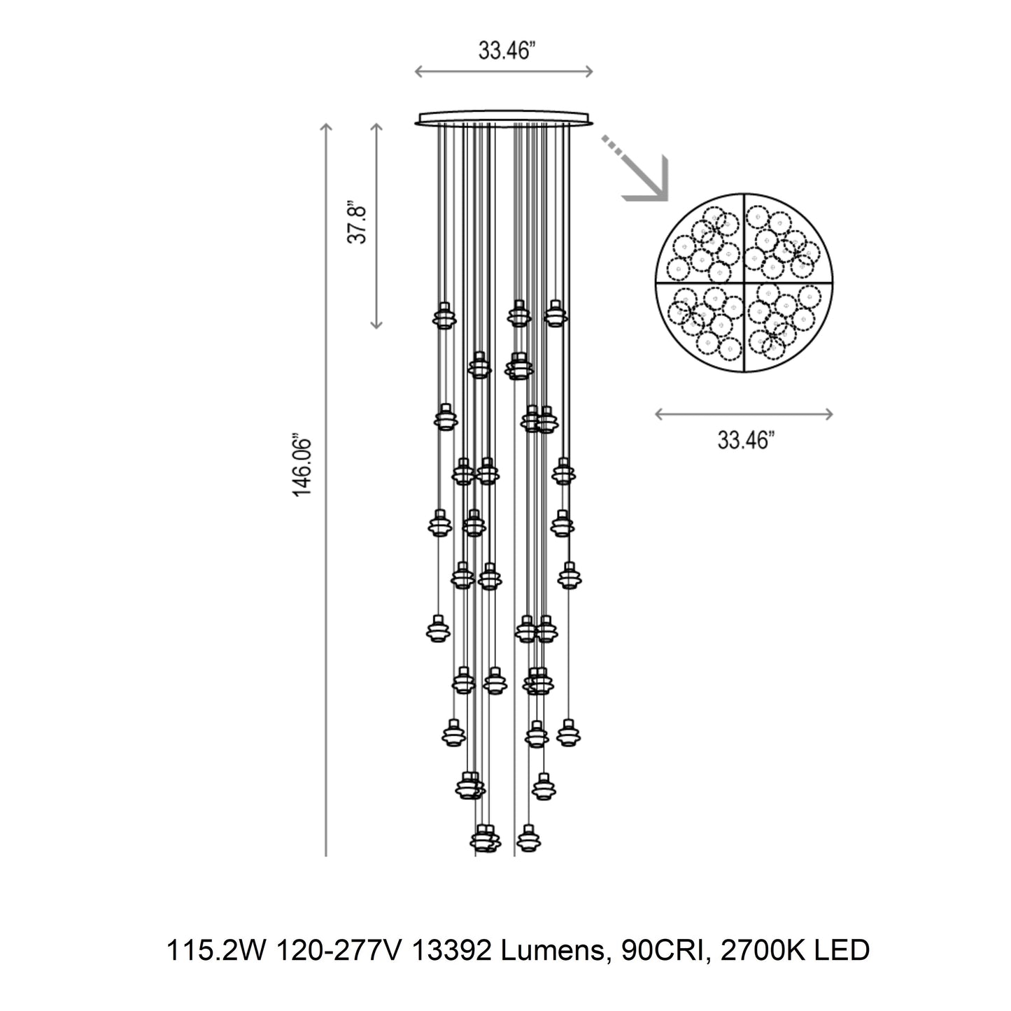 Drop Multi Light Pendant Light