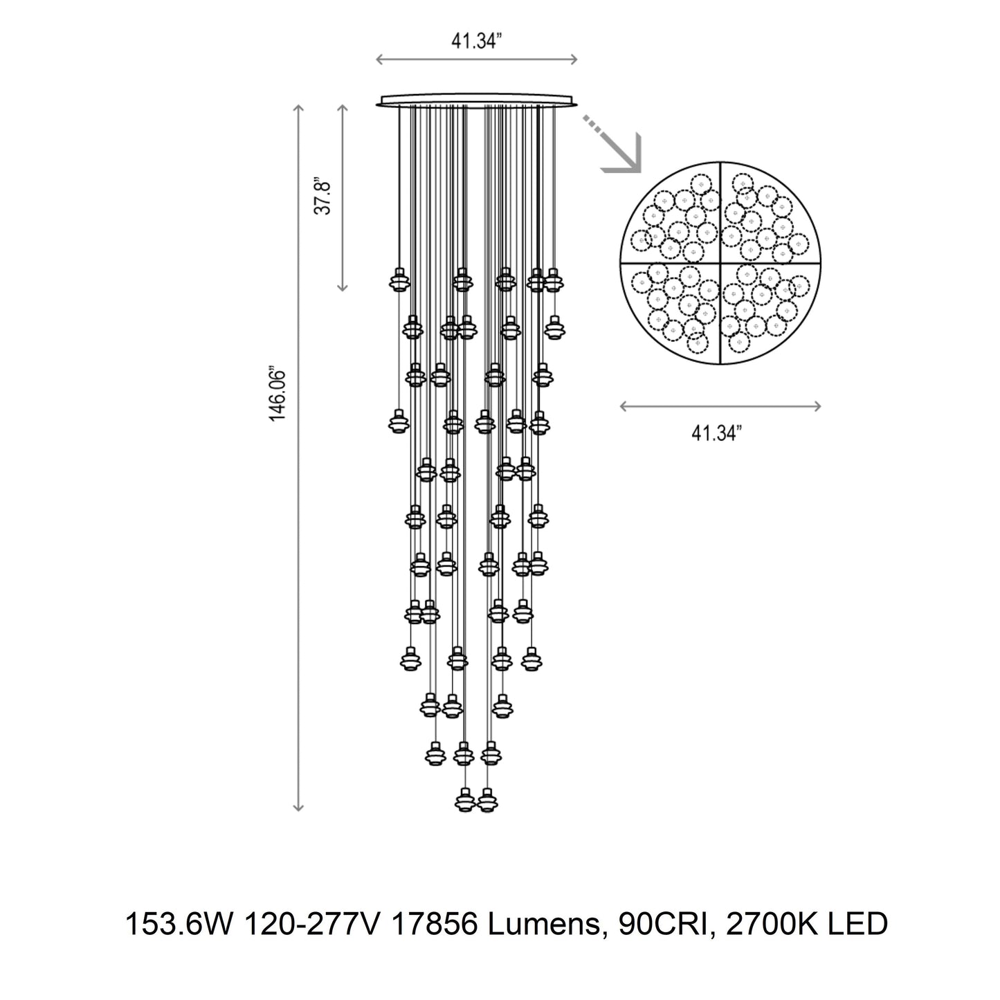 Drop Multi Light Pendant Light