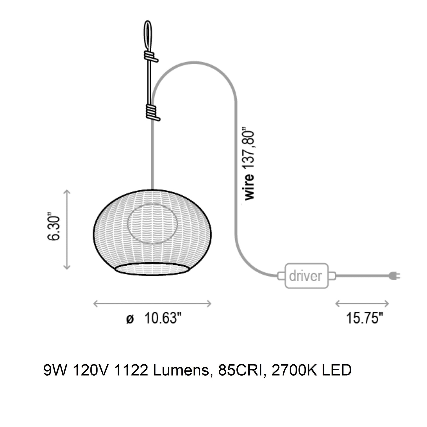 Garota Hang Outdoor Pendant Light