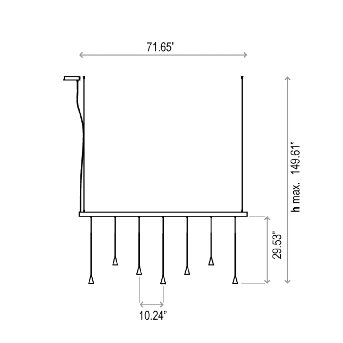 Skybell Linear Adjustable Height Pendant Light