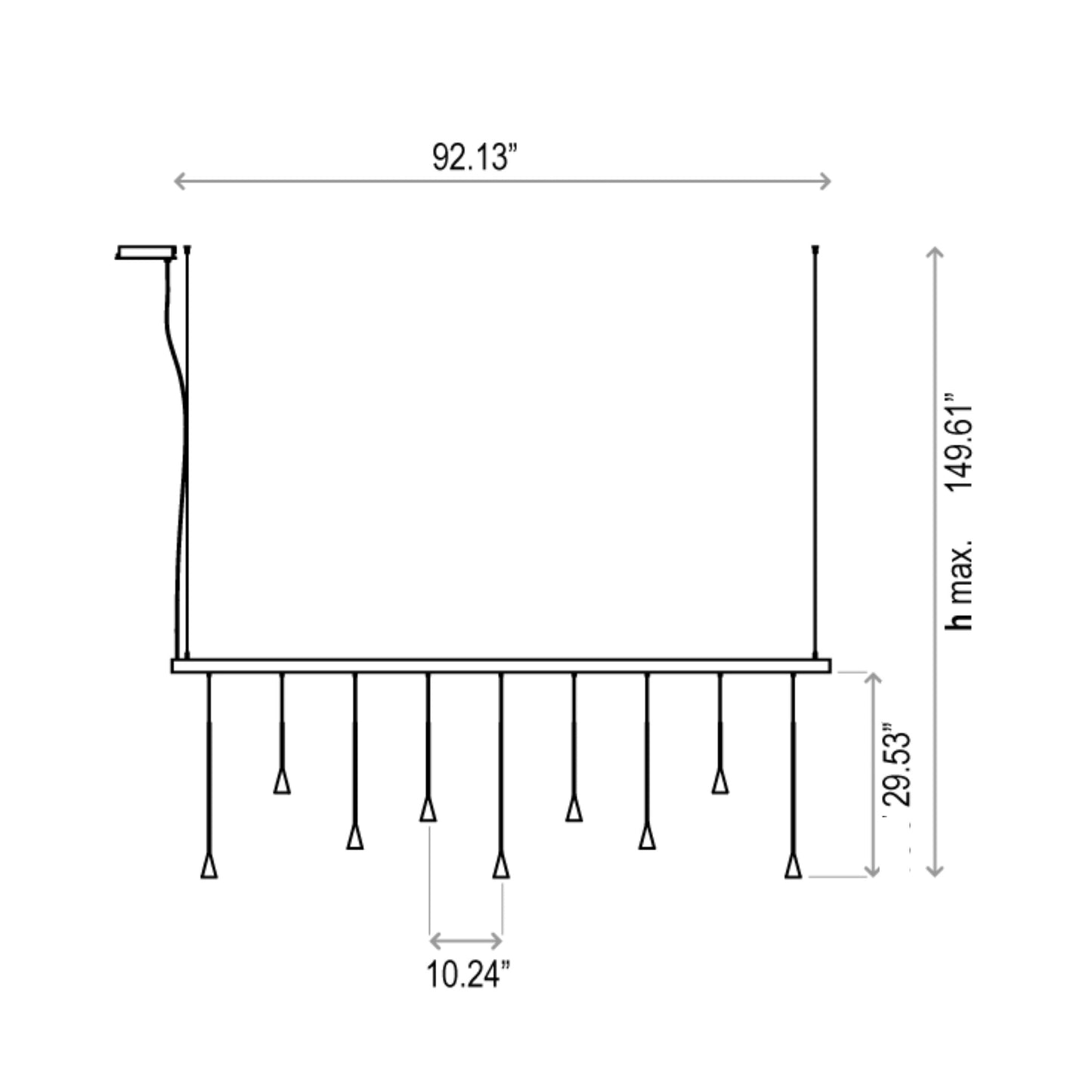 Skybell Linear Adjustable Height Pendant Light