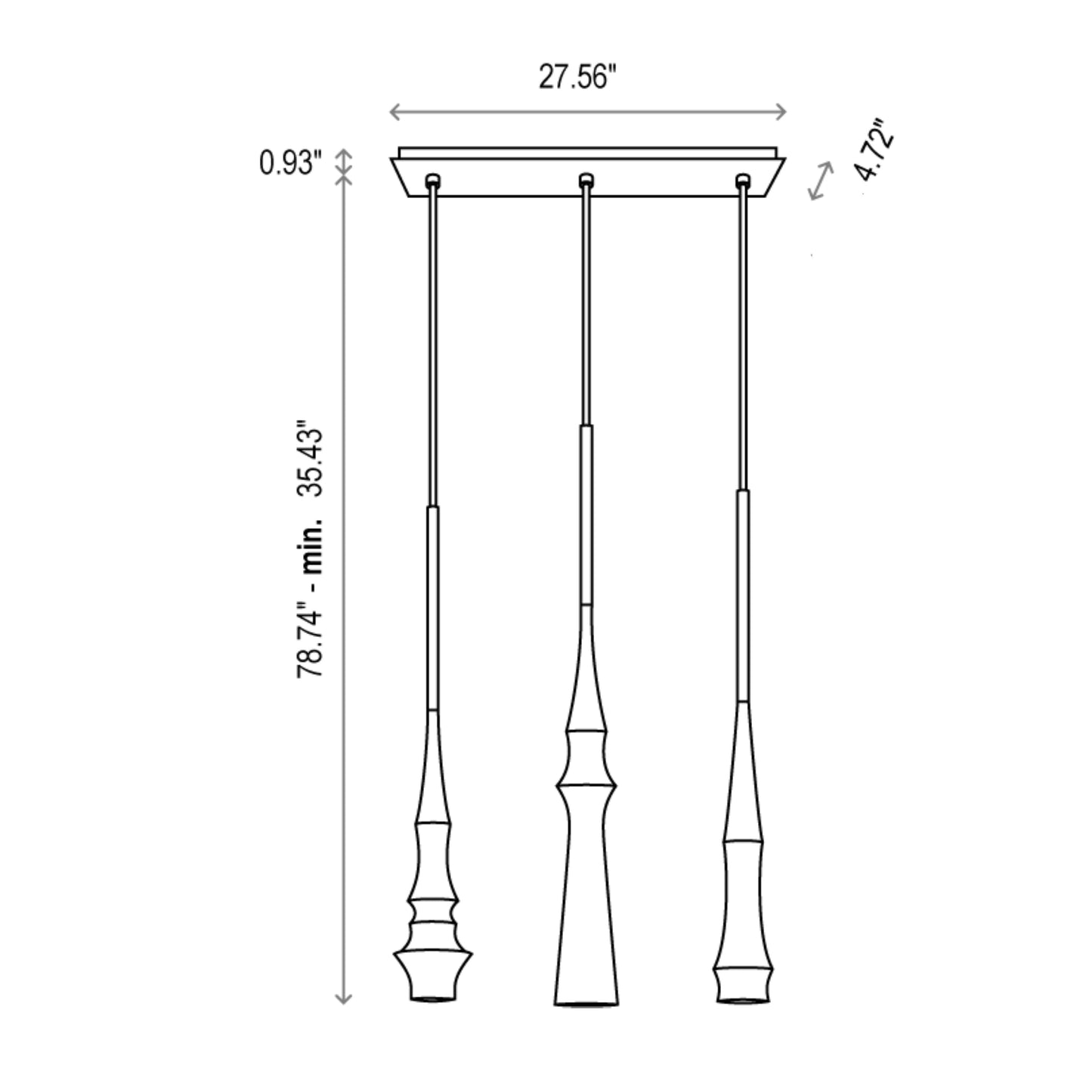 Slend 3 Light Pendant Light