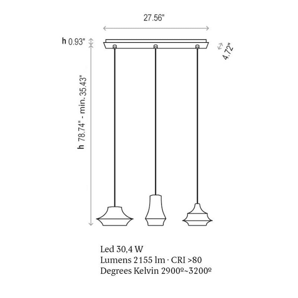 Tibeta 3-Light Linear Pendant Light