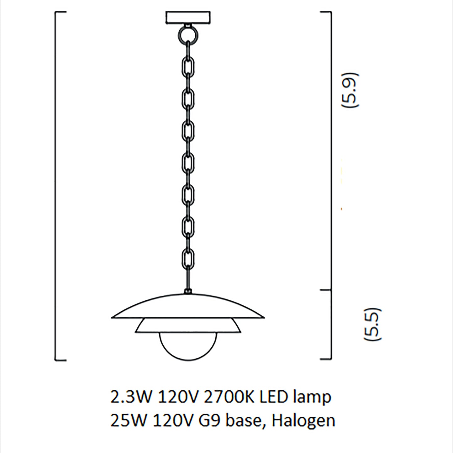 Carapace Flush Mount with Chain