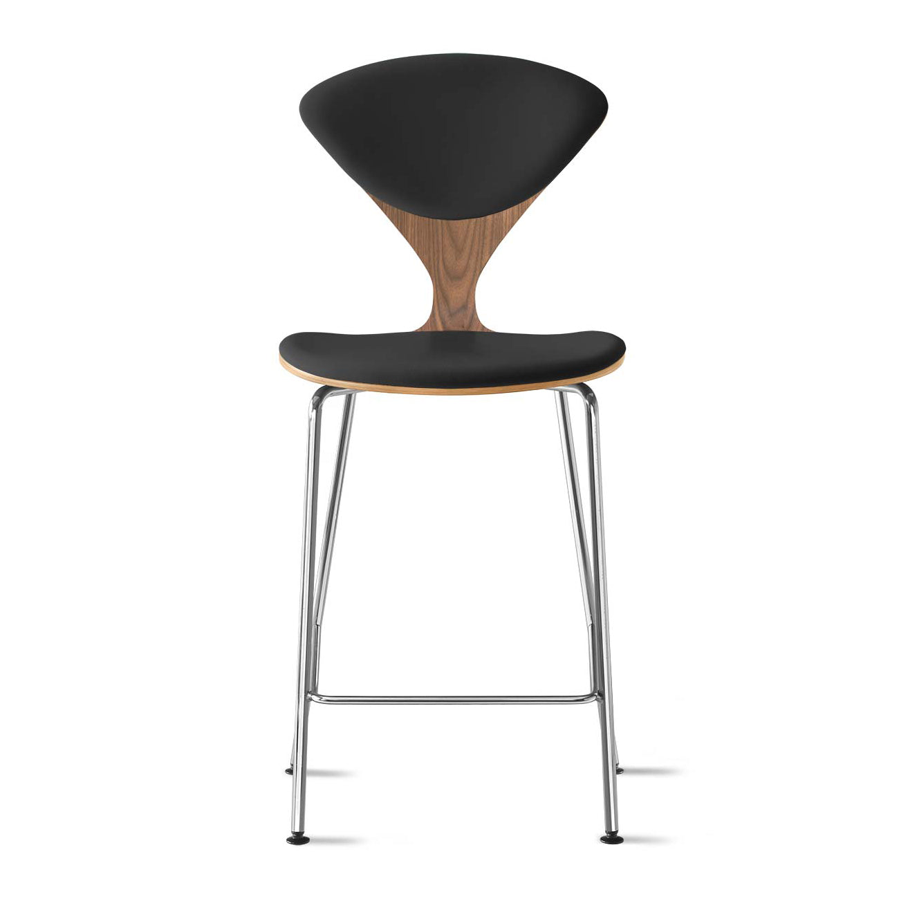 Bar Stool with Chrome Base - Upholstered Seat and Back