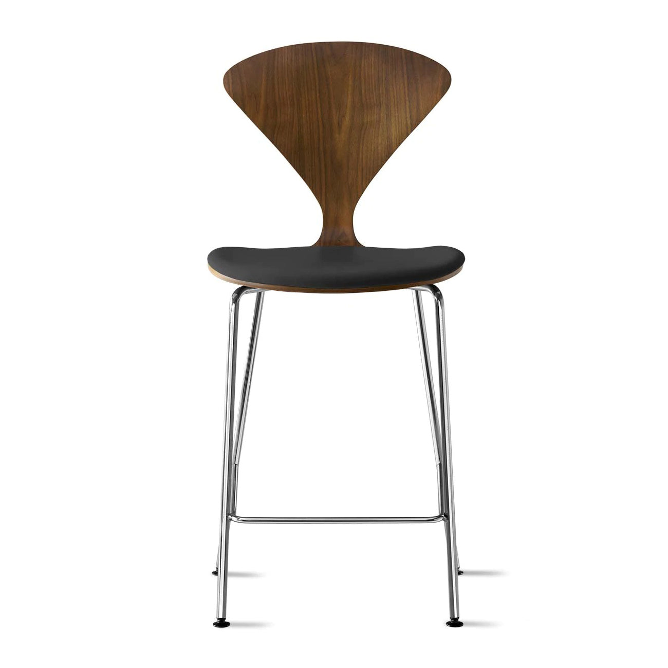 Bar Stool with Chrome Base - Upholstered Seat