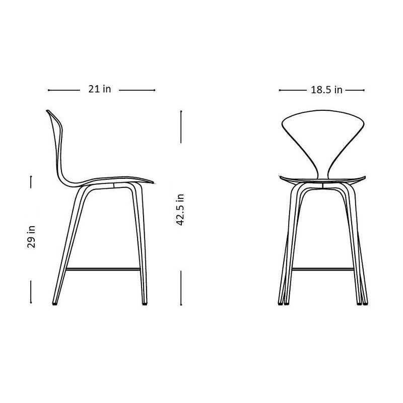 Bar Stool with Wood Base - Upholstered Seat and Back
