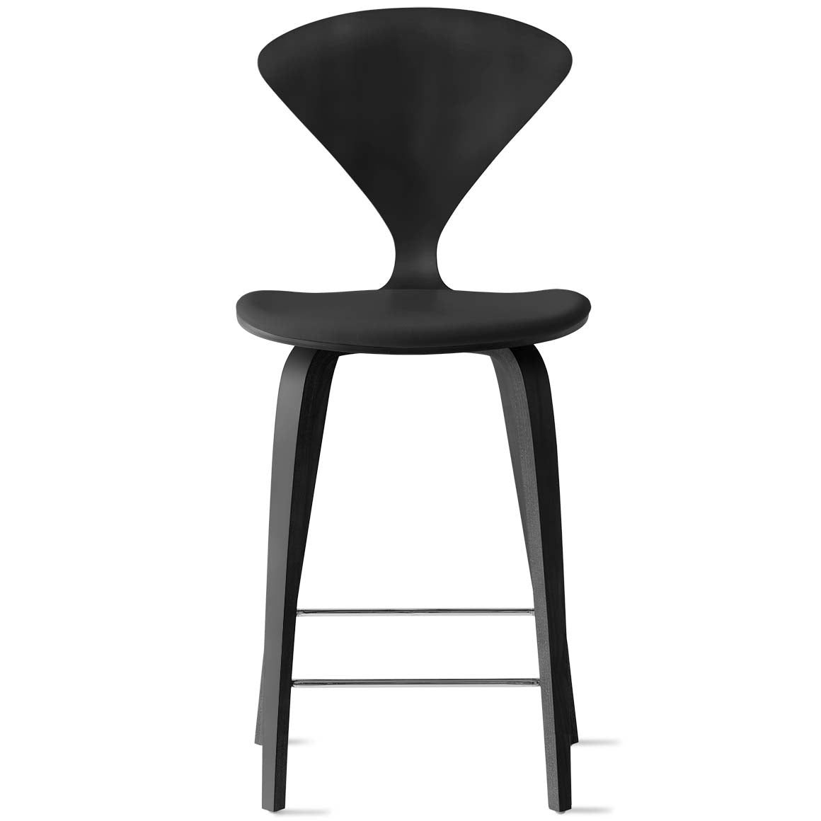 Bar Stool with Wood Base - Upholstered Seat