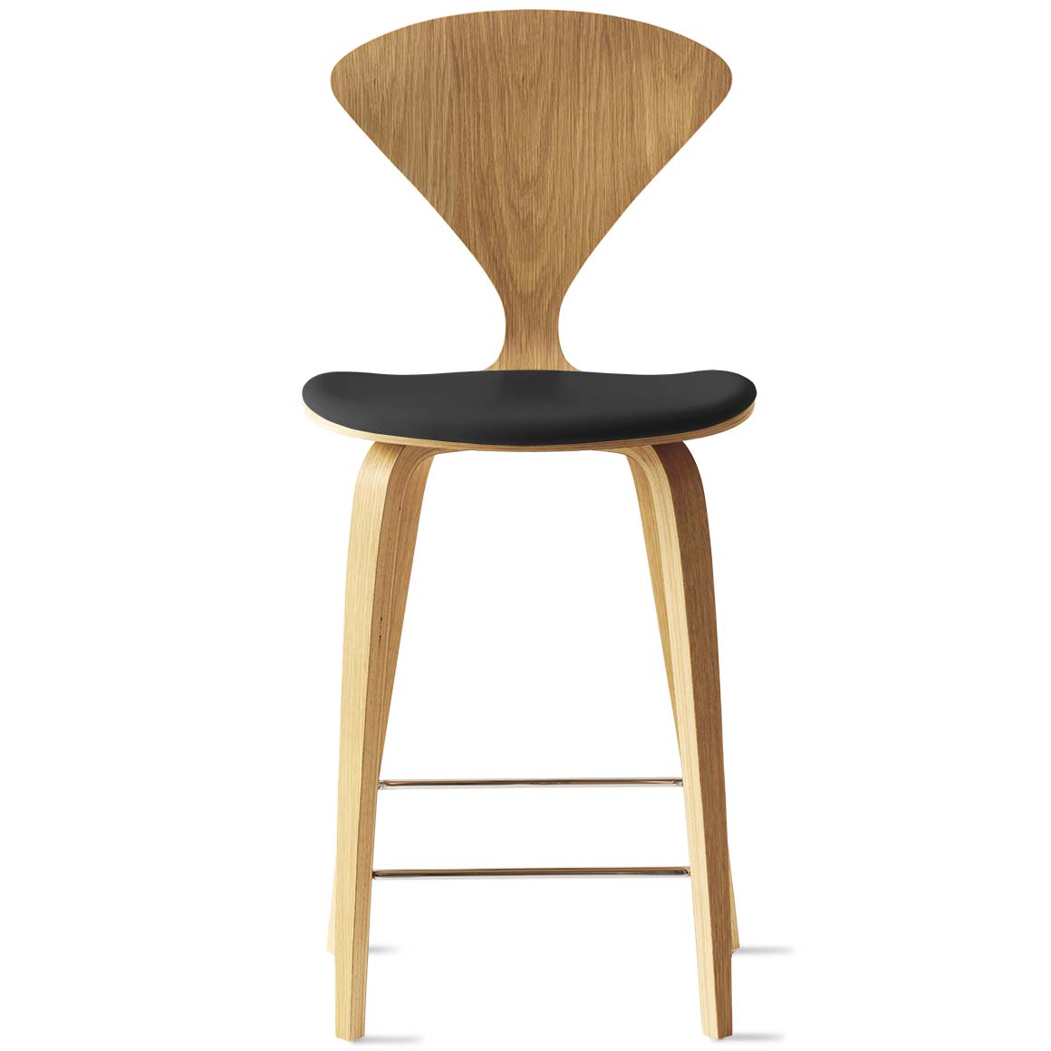 Bar Stool with Wood Base - Upholstered Seat