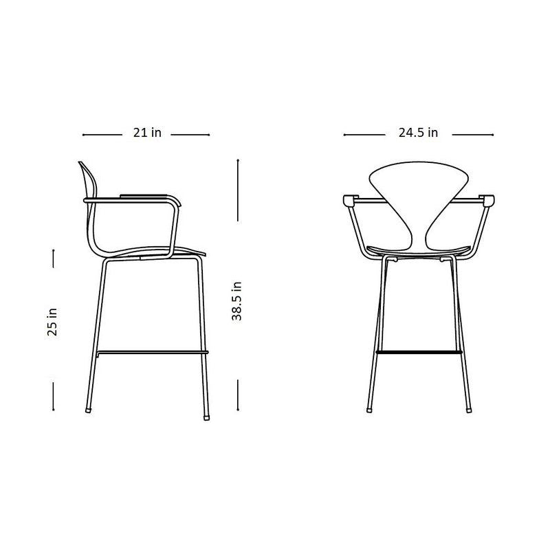 Counter Stool with Arms - Upholstered Seat and Back