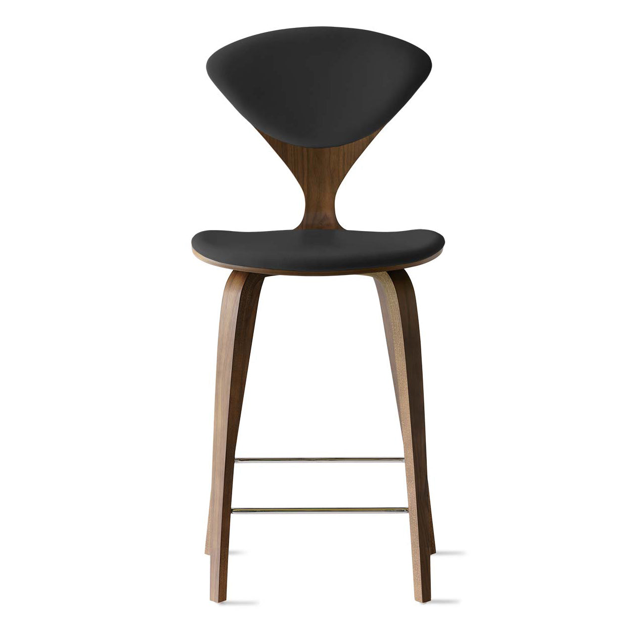 Counter Stool with Wood Base - Upholstered Seat and Back