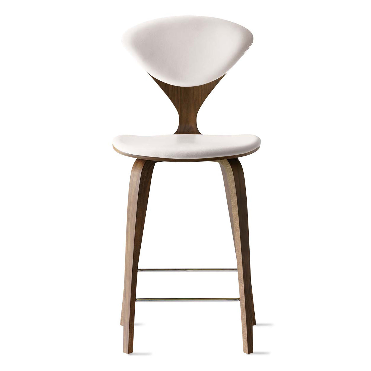 Counter Stool with Wood Base - Upholstered Seat and Back