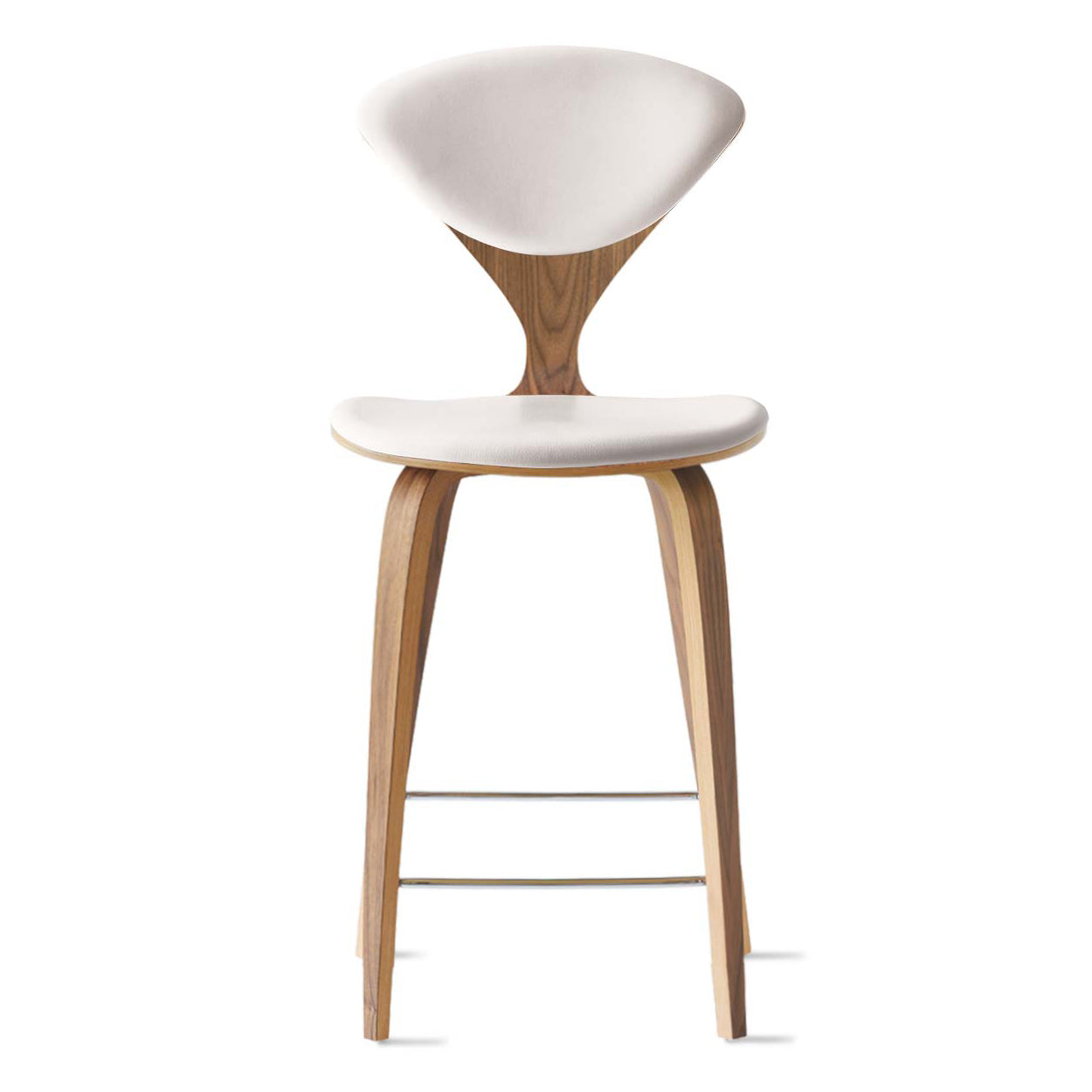 Counter Stool with Wood Base - Upholstered Seat and Back