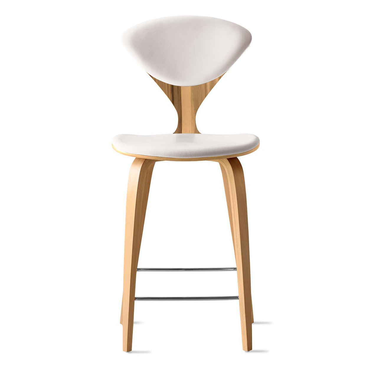 Counter Stool with Wood Base - Upholstered Seat and Back