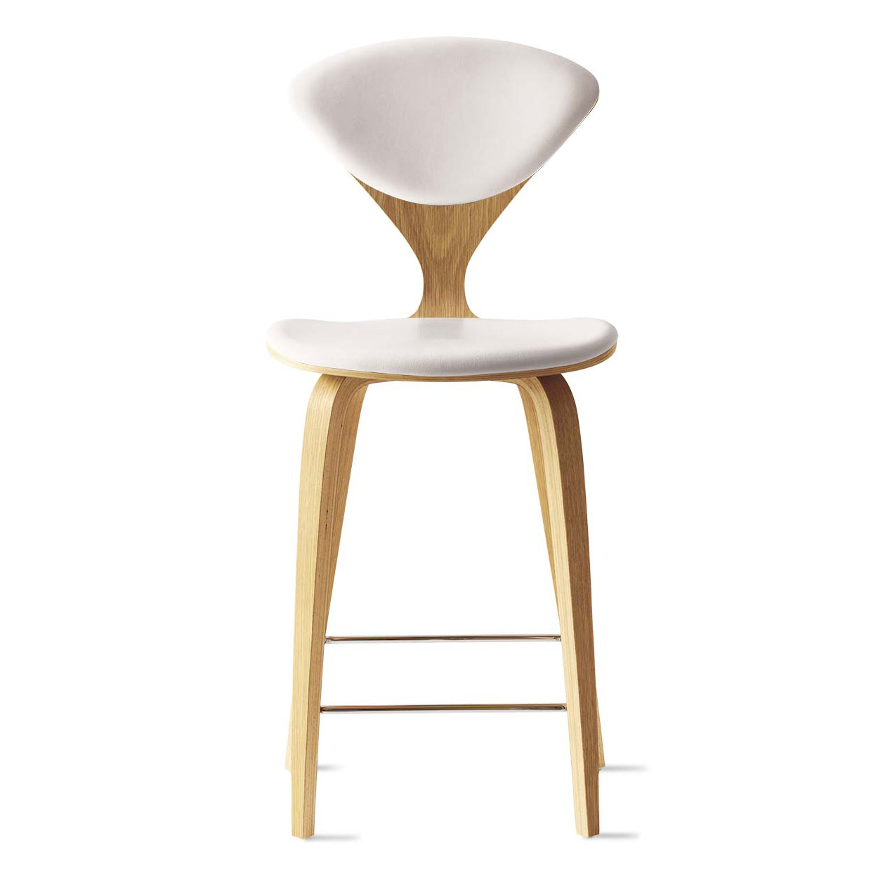 Counter Stool with Wood Base - Upholstered Seat and Back