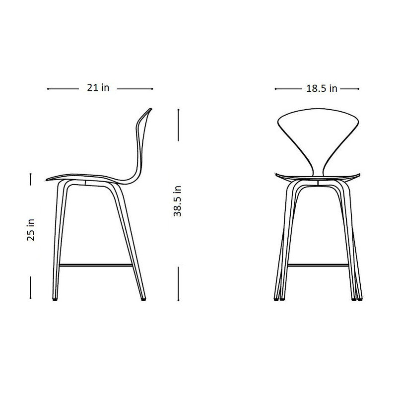 Counter Stool with Wood Base - Upholstered Seat and Back