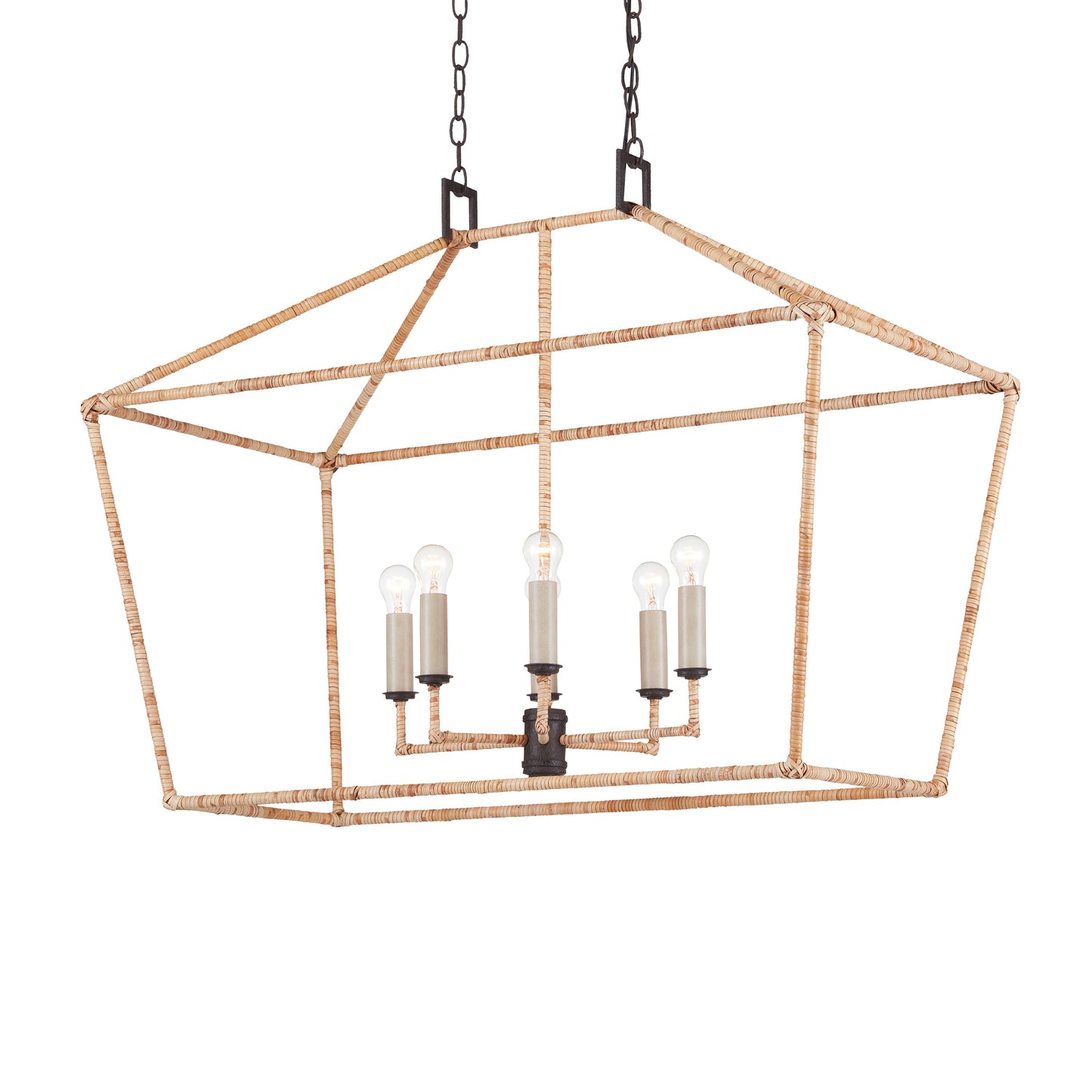 Denison Rattan Rectangular Lantern