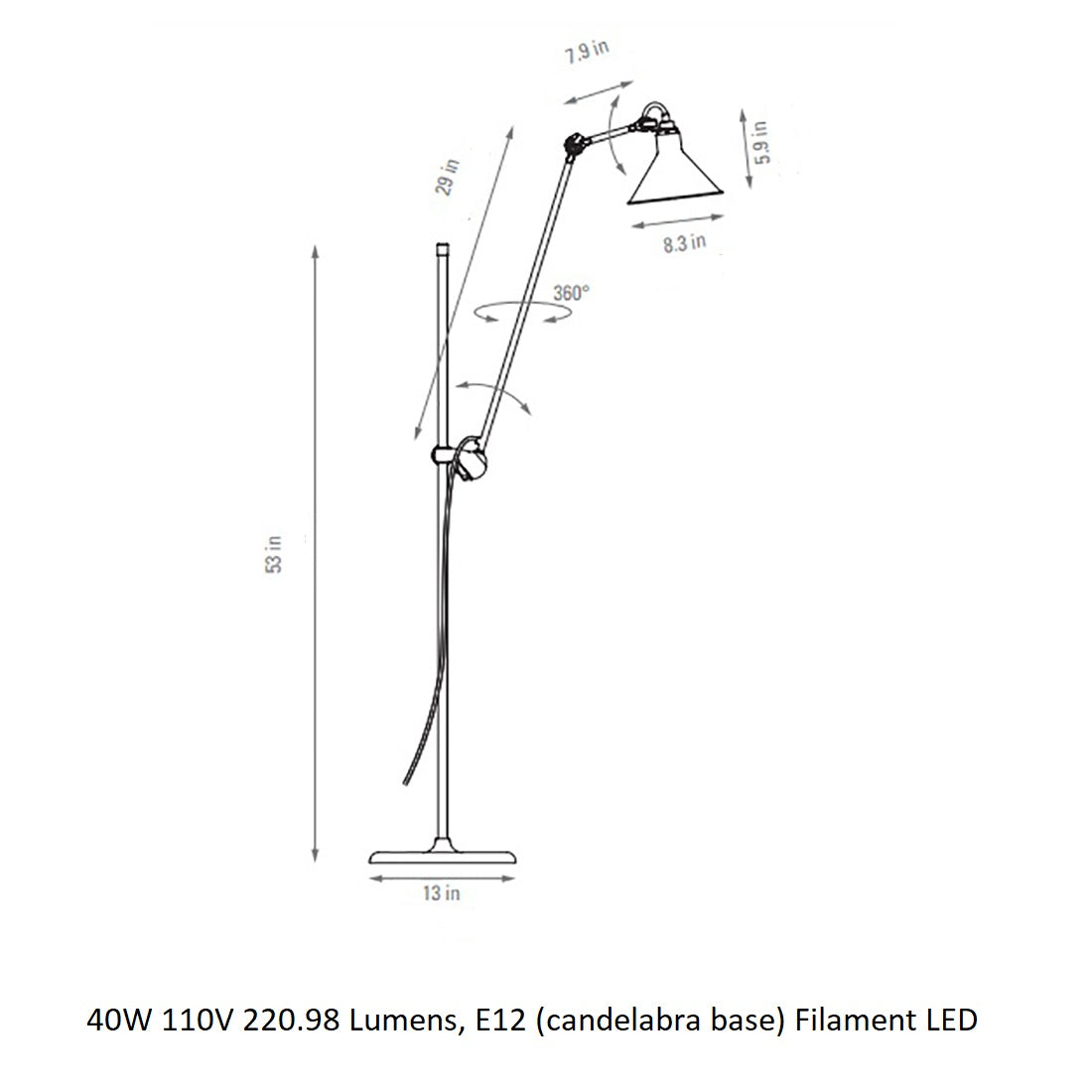 Lampe Gras N¡ã215 Conic Floor Lamp