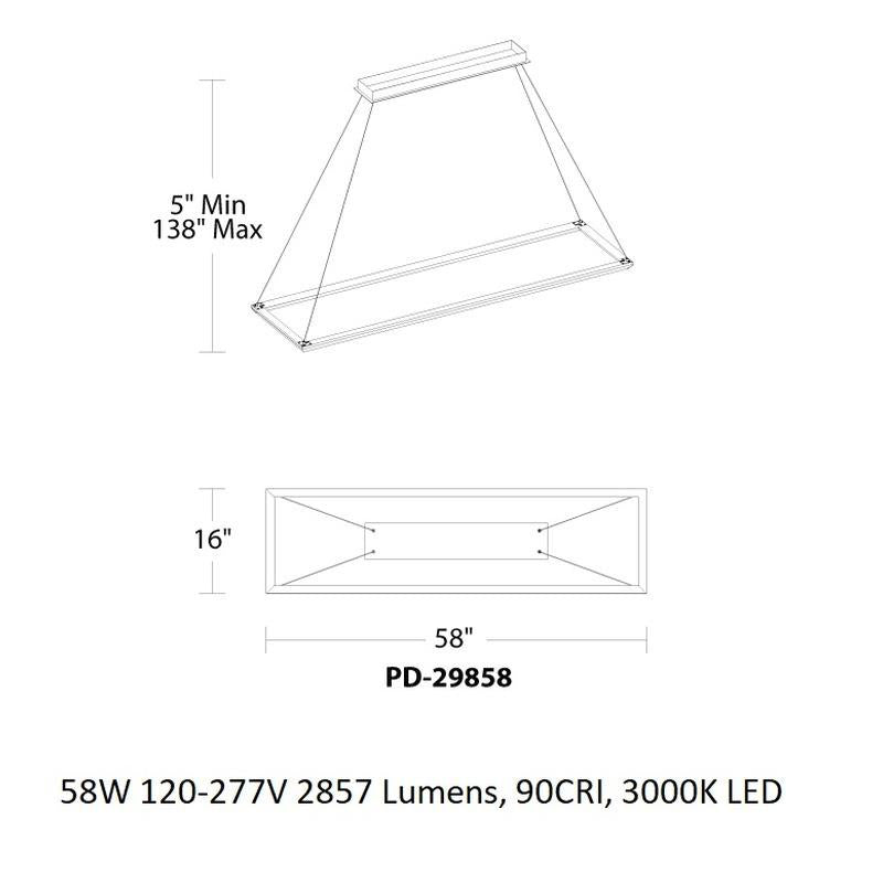 Frame Rectangular LED Pendant Light