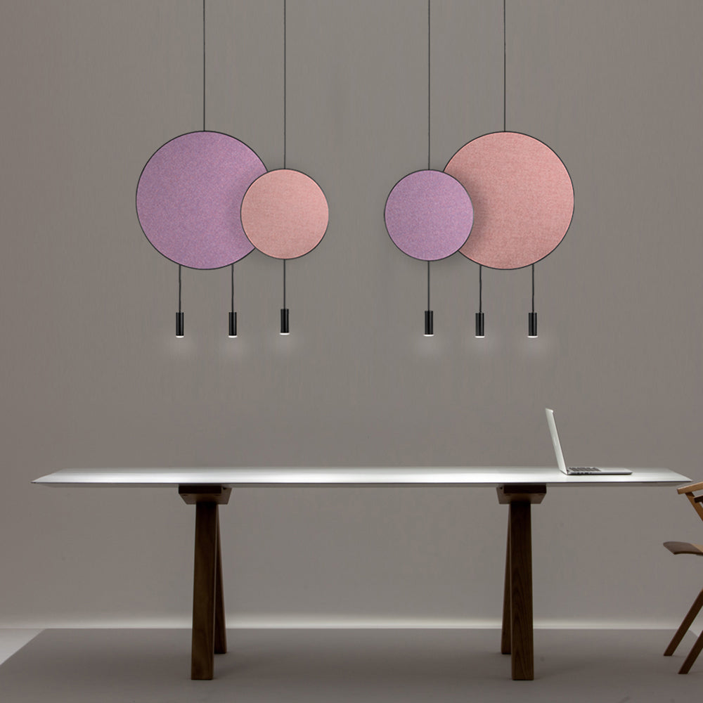 Revolta Pendant Light with Acoustic Panel