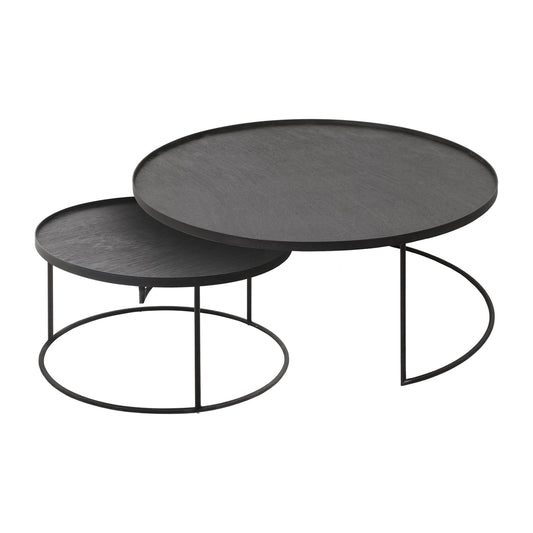 Large Tray Round Coffee Table Set