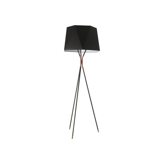 Solitaire Small Floor Lamp - Black Chinette Shade