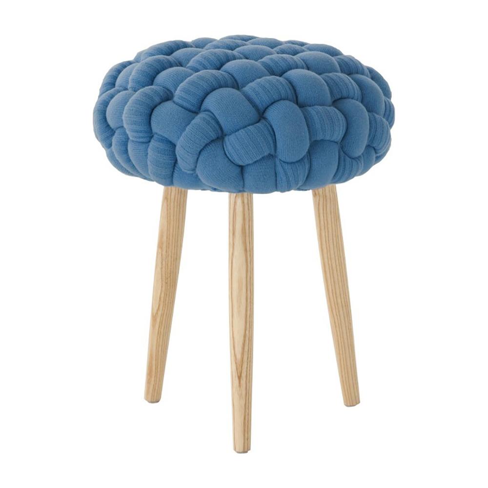 Knitted Knot Blue Stool