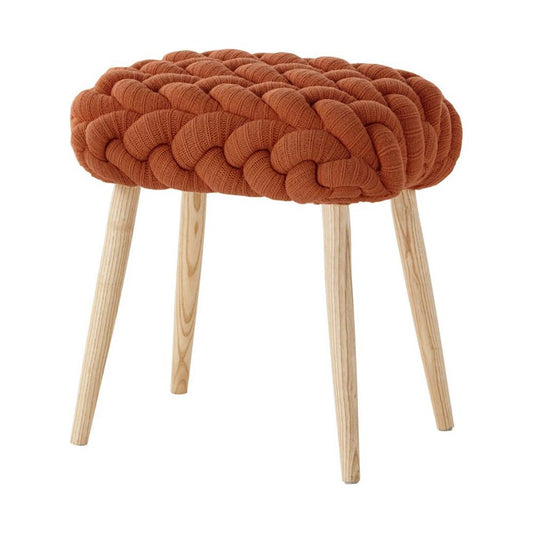 Knitted Plaits Orange Stool