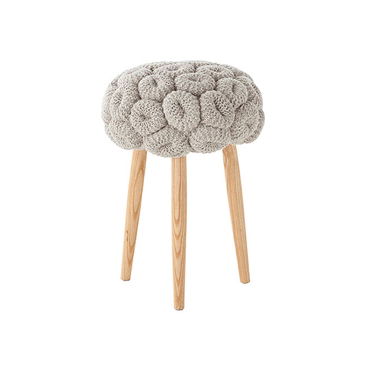 Knitted Rings Grey Stool