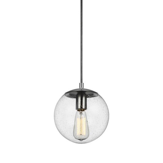 Leo Globe Pendant Light - Clear Seeded Glass