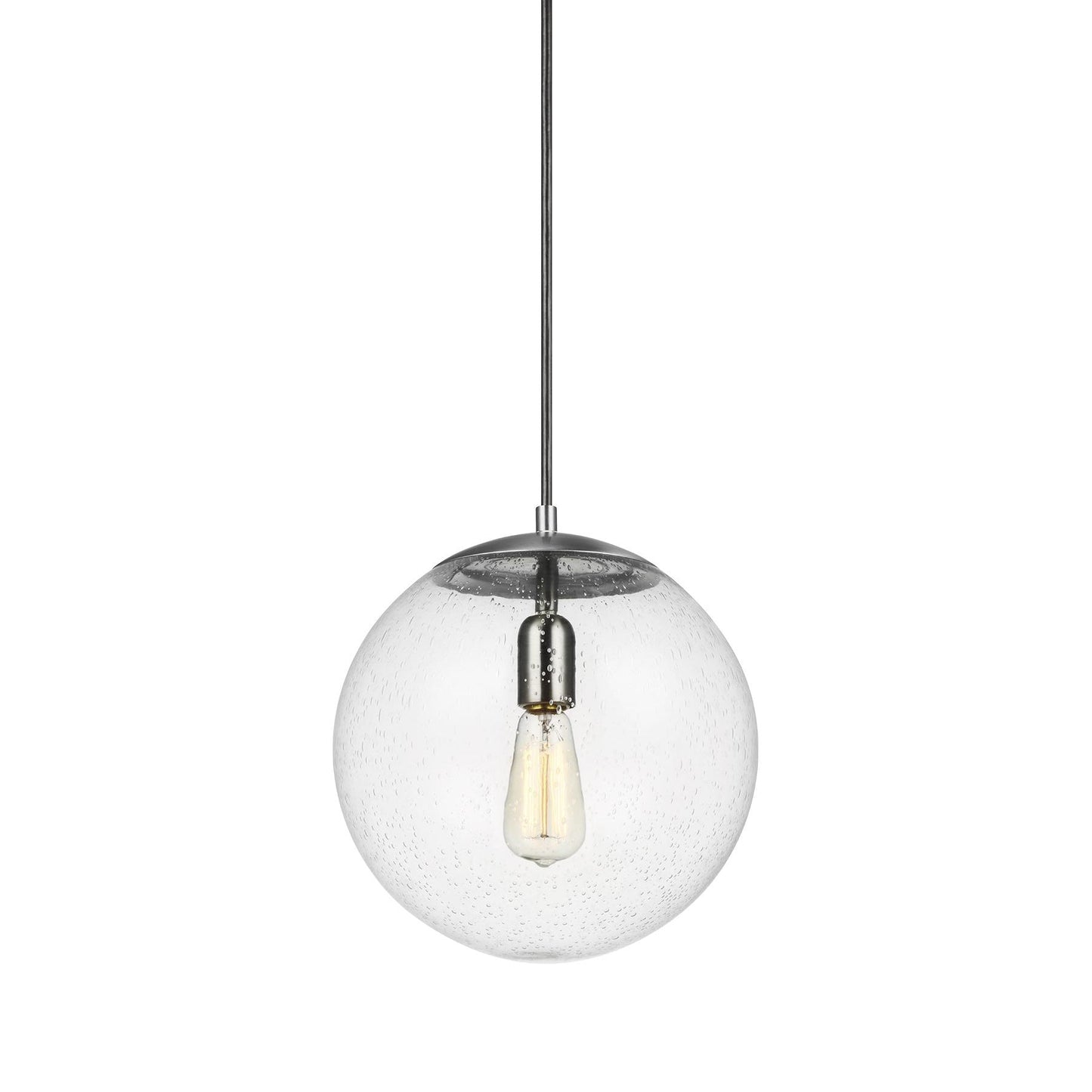 Leo Globe Pendant Light - Clear Seeded Glass