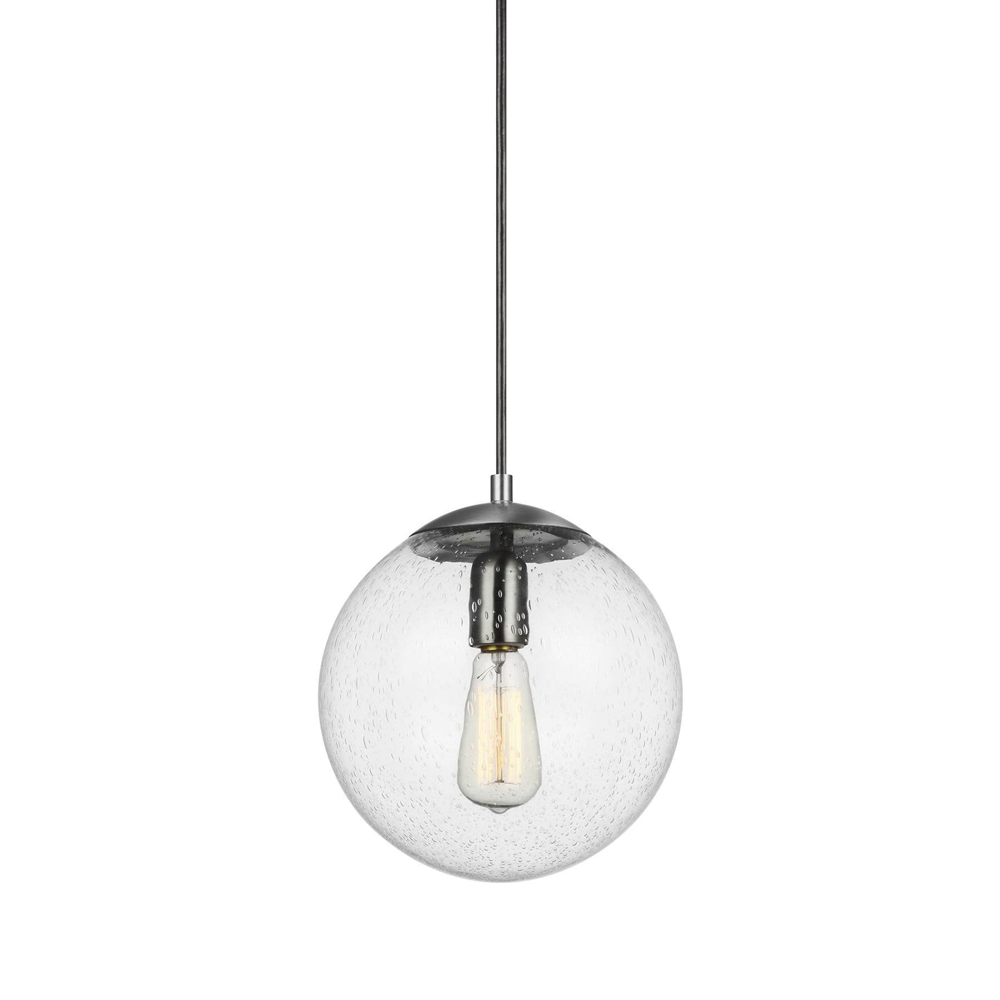 Leo Globe Pendant Light - Clear Seeded Glass