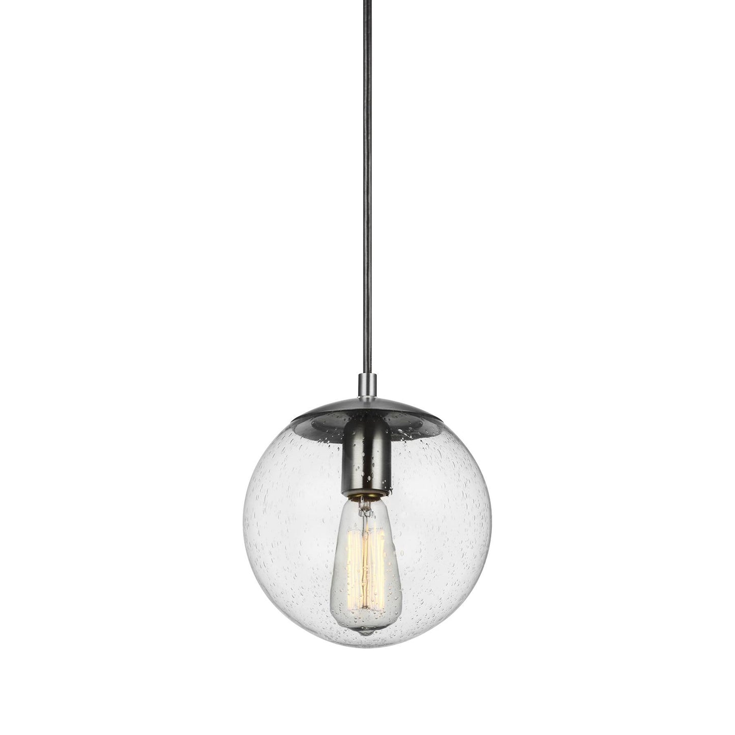 Leo Globe Pendant Light - Clear Seeded Glass