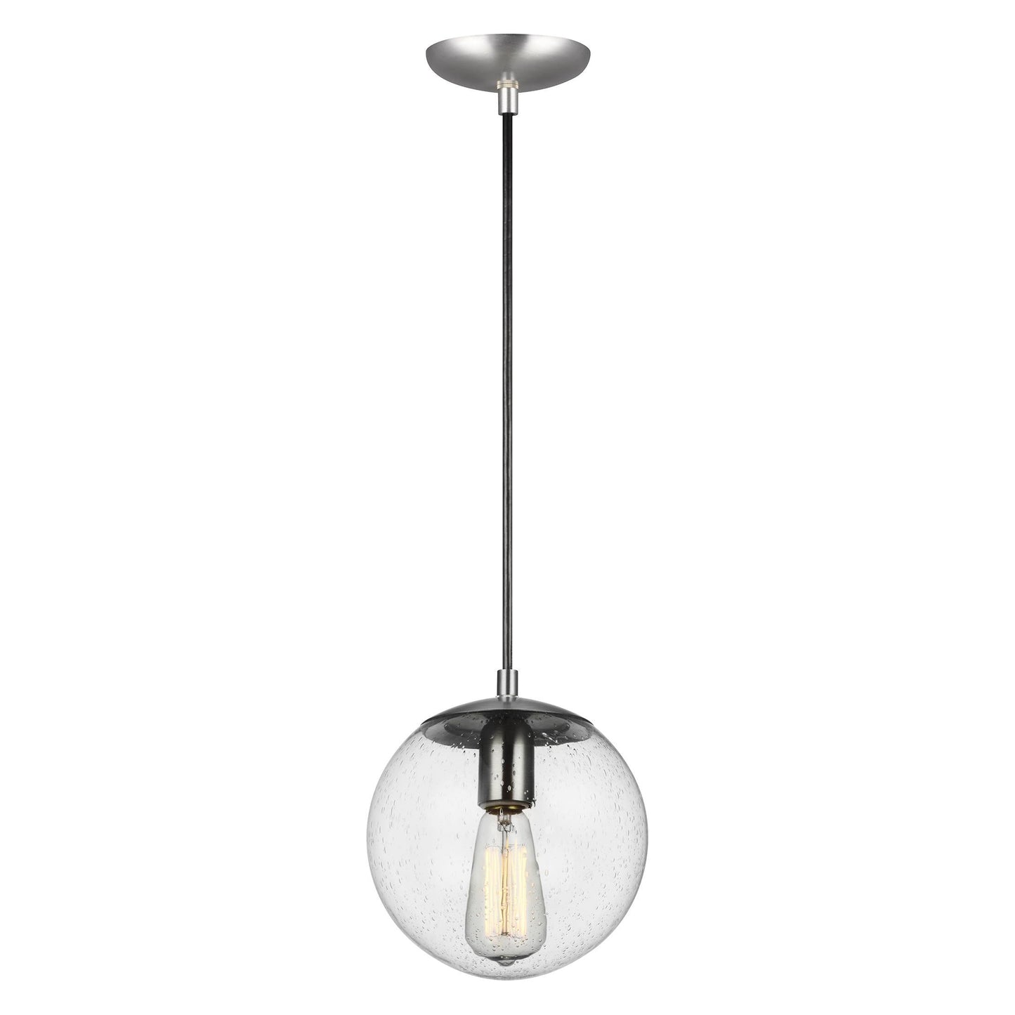 Leo Globe Pendant Light - Clear Seeded Glass