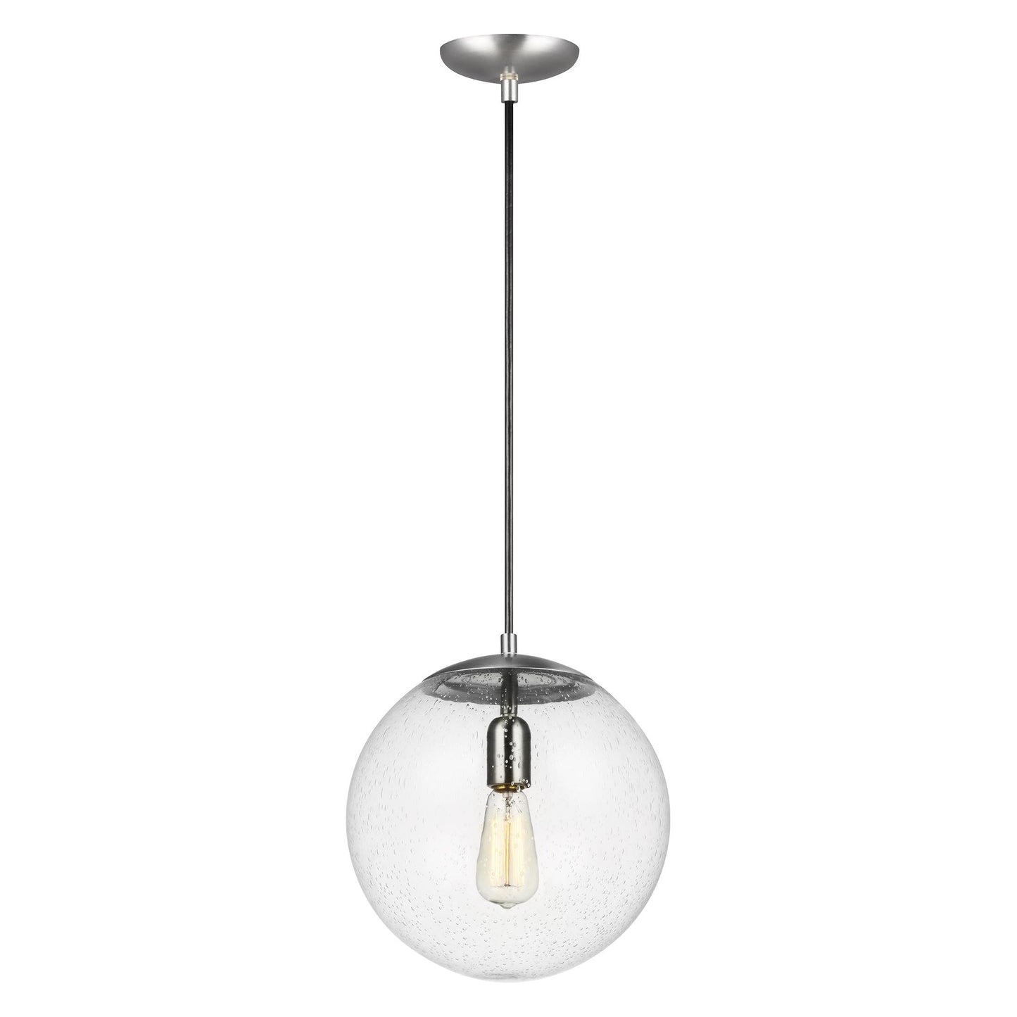 Leo Globe Pendant Light - Clear Seeded Glass
